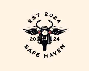 Winged Motorcycle Biker  Logo