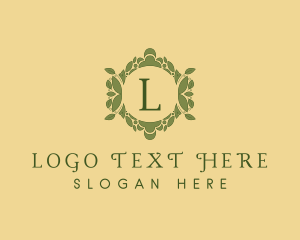 Letter - Natural Organic Leaf Ornamental logo design
