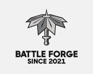 Fight - Umbrella Sword Weapon logo design