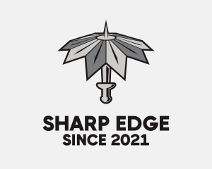 Pointed - Umbrella Sword Weapon logo design