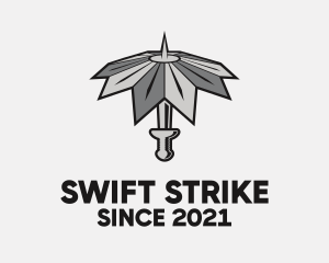 Attack - Umbrella Sword Weapon logo design