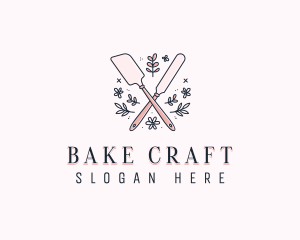 Floral Icing Spatula logo design