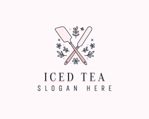 Floral Icing Spatula logo design