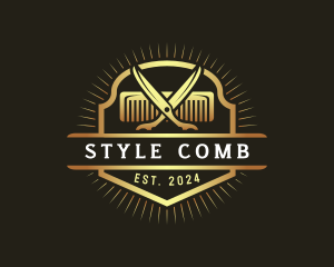 Comb - Barber Scissor Comb logo design