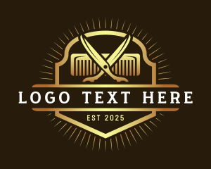 Barber - Barber Scissor Comb logo design