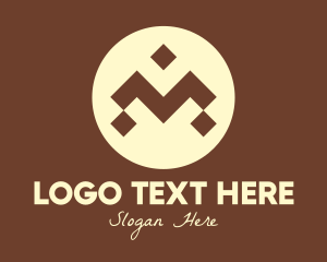 Indigenous - Brown Ethnic Pattern Letter M logo design