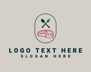 Grocery - Minimalist Meat Restaurant logo design