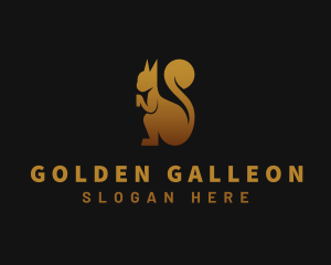 Golden Squirrel Animal logo design