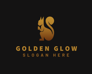 Golden Squirrel Animal logo design