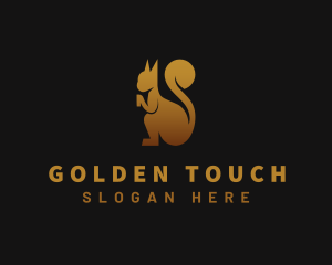 Golden Squirrel Animal logo design