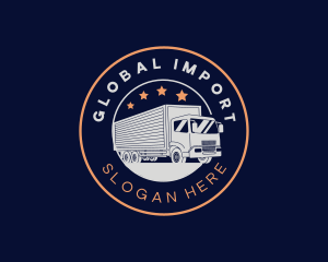 Import - Cargo Logistics Truck logo design