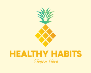 Pineapple Fruit Diamond logo design