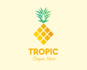 Pineapple Fruit Diamond logo design