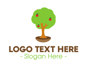Organic Fruit - Apple Tree Farm logo design