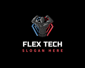 Flex - Muscle Trainer Fitness logo design