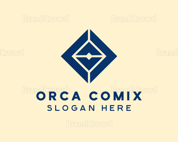 Geometric Blue Diamond Logo