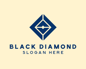 Geometric Blue Diamond logo design