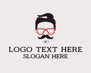 Face - Hipster Glasses Face logo design