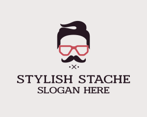 Hipster Glasses Face  logo design