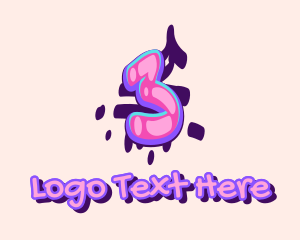 Three - Pop Graffiti Art Number 3 logo design