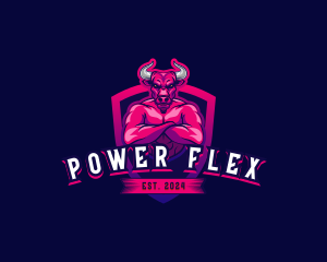 Muscular - Muscular Buffalo Animal logo design