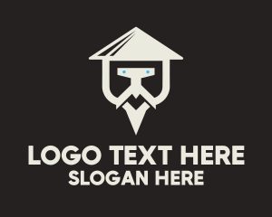 Beard - Conical Hat Robot logo design