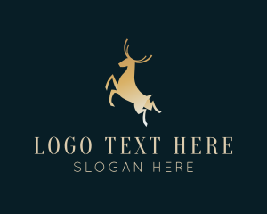 Buck - Golden Premium Deer logo design