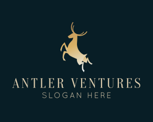 Golden Premium Deer logo design