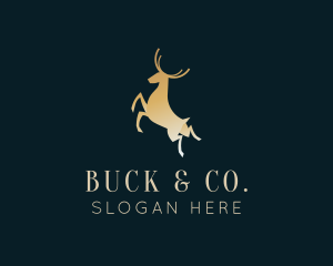 Golden Premium Deer logo design