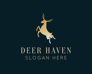 Golden Premium Deer logo design