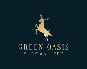 Golden Premium Deer logo design
