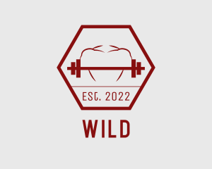 Hipster - Hipster Weightlifter Gym logo design