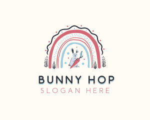 Bunny Carrot Rainbow logo design