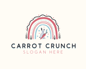 Carrot - Bunny Carrot Rainbow logo design