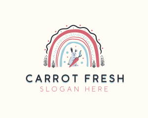 Carrot - Bunny Carrot Rainbow logo design