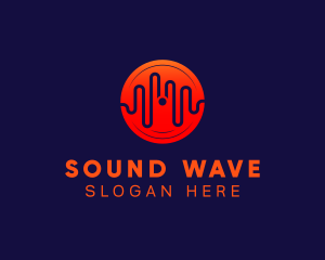 Disc Recording Sound Wave logo design