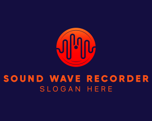 Disc Recording Sound Wave logo design