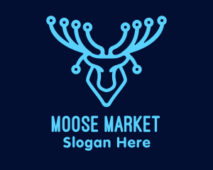 Moose - Blue Moose Circuitry logo design