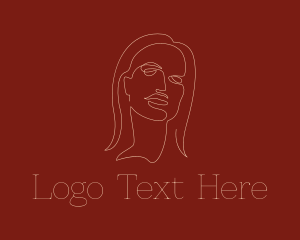 Head - Dainty Woman Line Art logo design