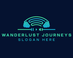 Playlist - Headphone Music Studio logo design