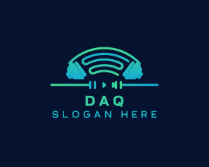 Dj - Headphone Music Studio logo design