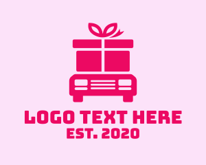 Gift Box - Delivery Gift Truck logo design