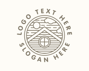 House - Wooden Cabin Adventure logo design