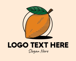 Juice Shop - Rustic Mango Fruit logo design