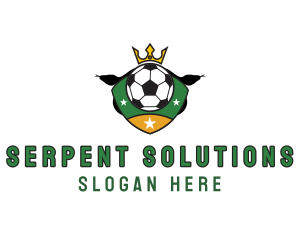Crown Snake Soccer logo design