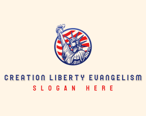 American Liberty Statue logo design