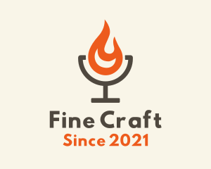 Minimalist Flaming Cocktail logo design