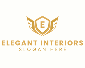 Elegant Crest Wings logo design