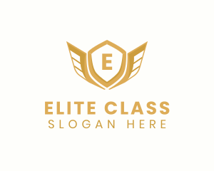 First Class - Elegant Crest Wings logo design