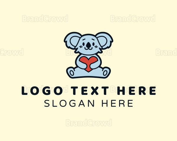 Koala Heart Hug Logo